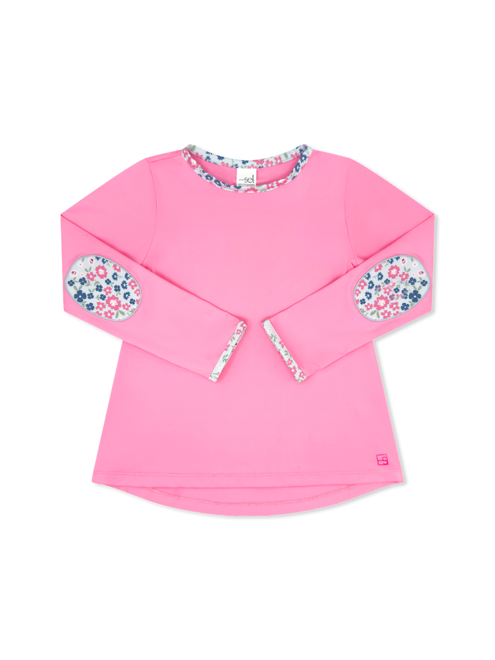 Kylie Long Sleeve Tee - Flamingo Pink, Baton Rouge Blooms