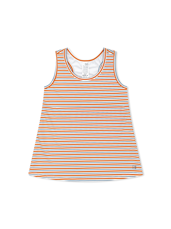 Rory Razorback Tank - Orange Spice Stripe
