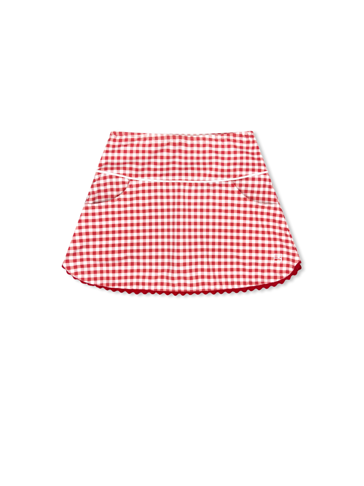 Teagan Tennis Skort - Candy Apple Red Minigingham