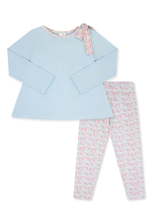 Madeline Legging Set - Petal Play, Cotton Candy Blue