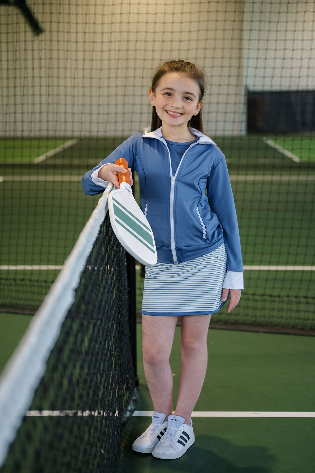 Teagan Tennis Skort - Pistachio Green Stripe