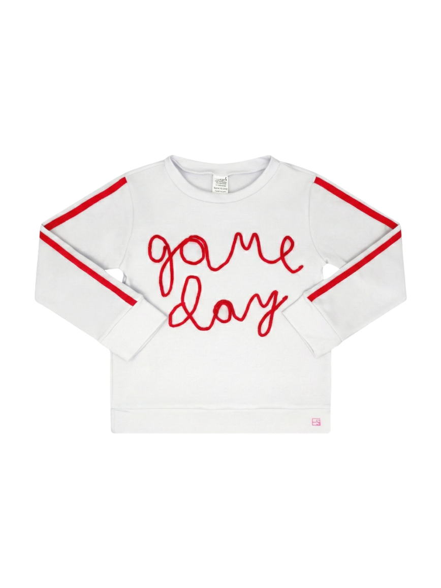 Alex Sweatshirt - Daisy White, Game Day Red