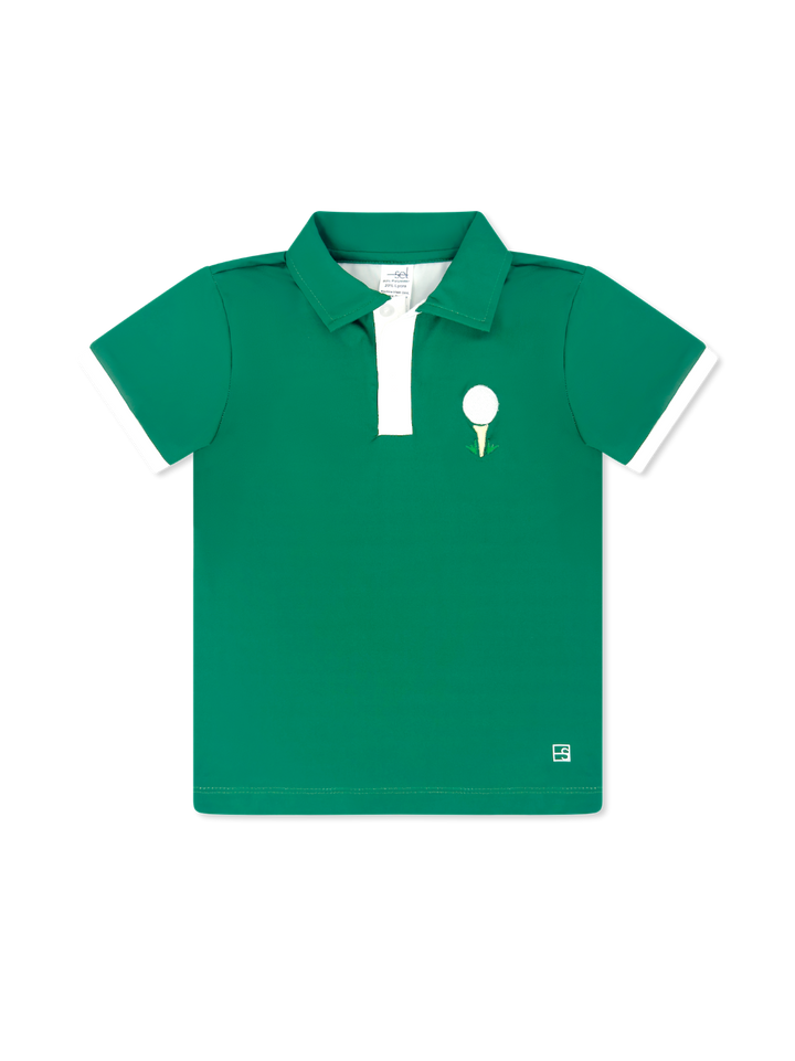 Parker Polo - Augusta Green, Pure Coconut, Golf Tee