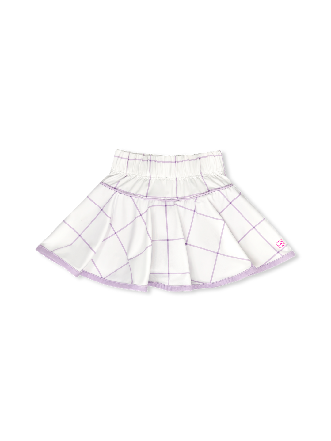 Quinn Skort - Pure Coconut Willington Windowpane, Petal Purple