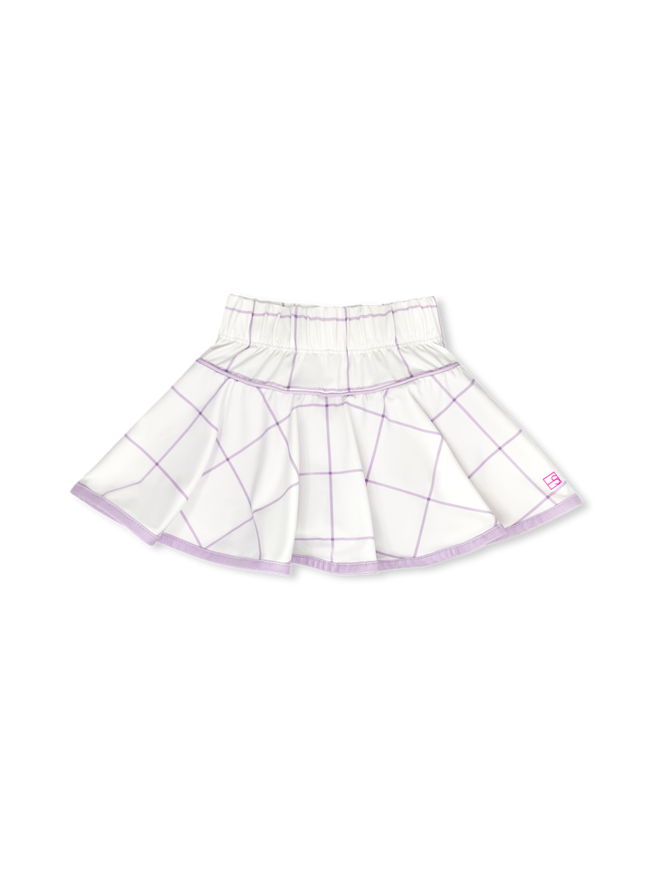 Quinn Skort - Pure Coconut Willington Windowpane, Petal Purple