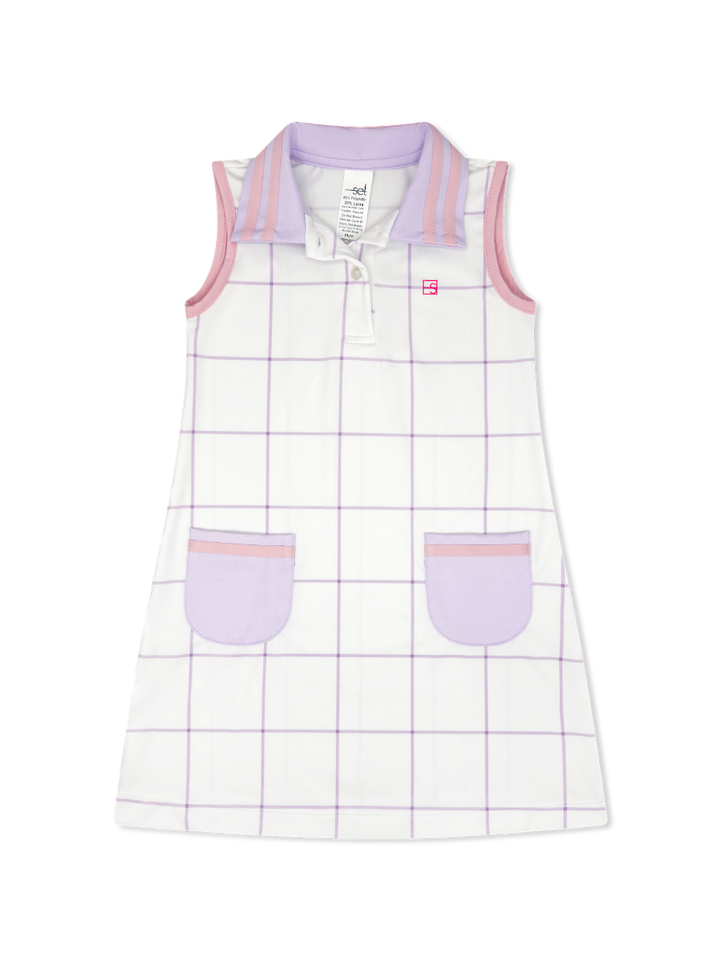 Serena Dress - Petal Purple Windowpane, Cotton Candy Pink
