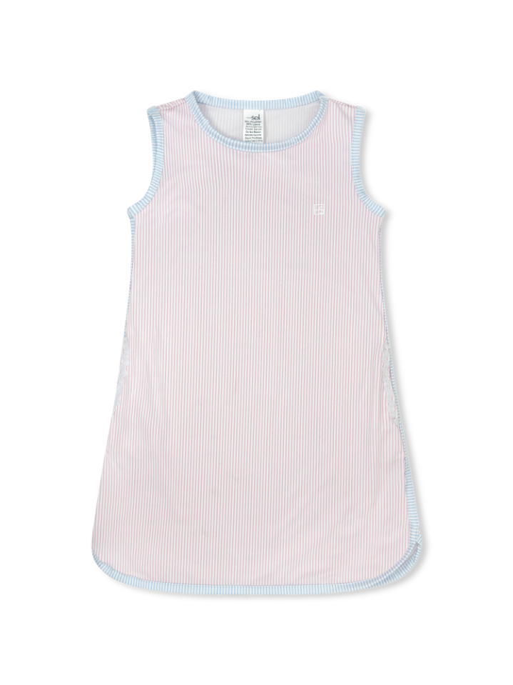 Tinsley Tennis Dress - Cotton Candy Pink Ministripe, Cotton Candy Blue Ministripe