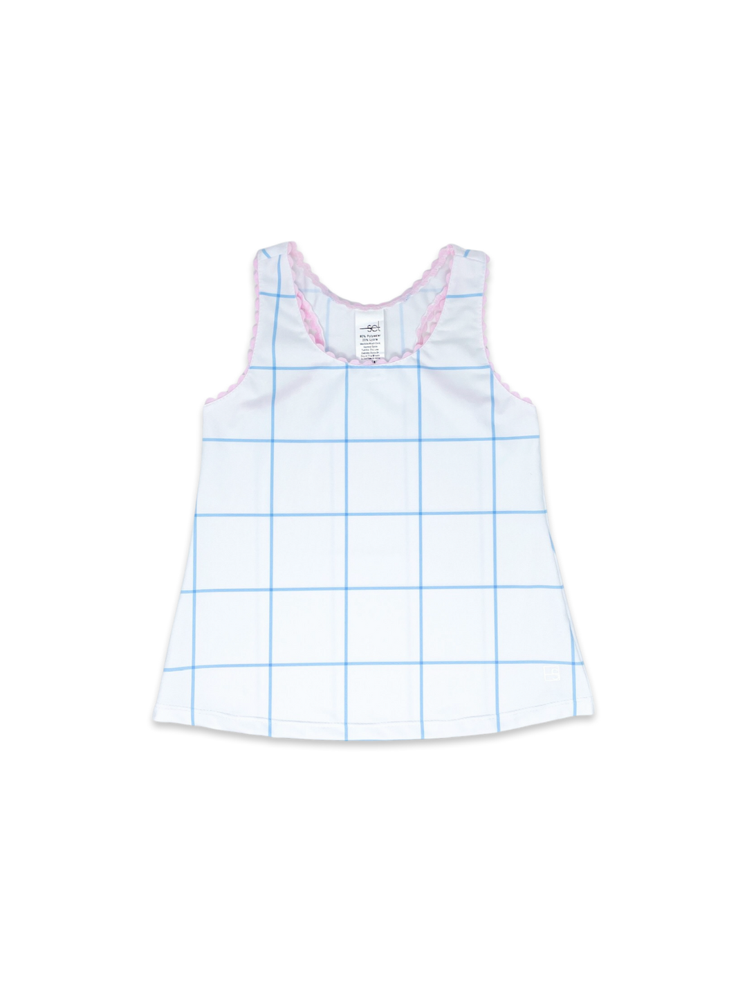 Riley Tank - Cotton Candy Blue Windowpane