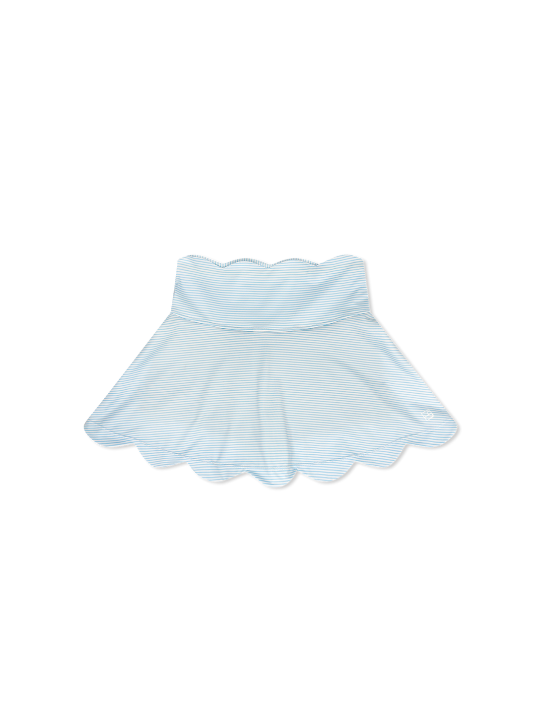 Zoe Scallop Skort - Cotton Candy Blue Ministripe