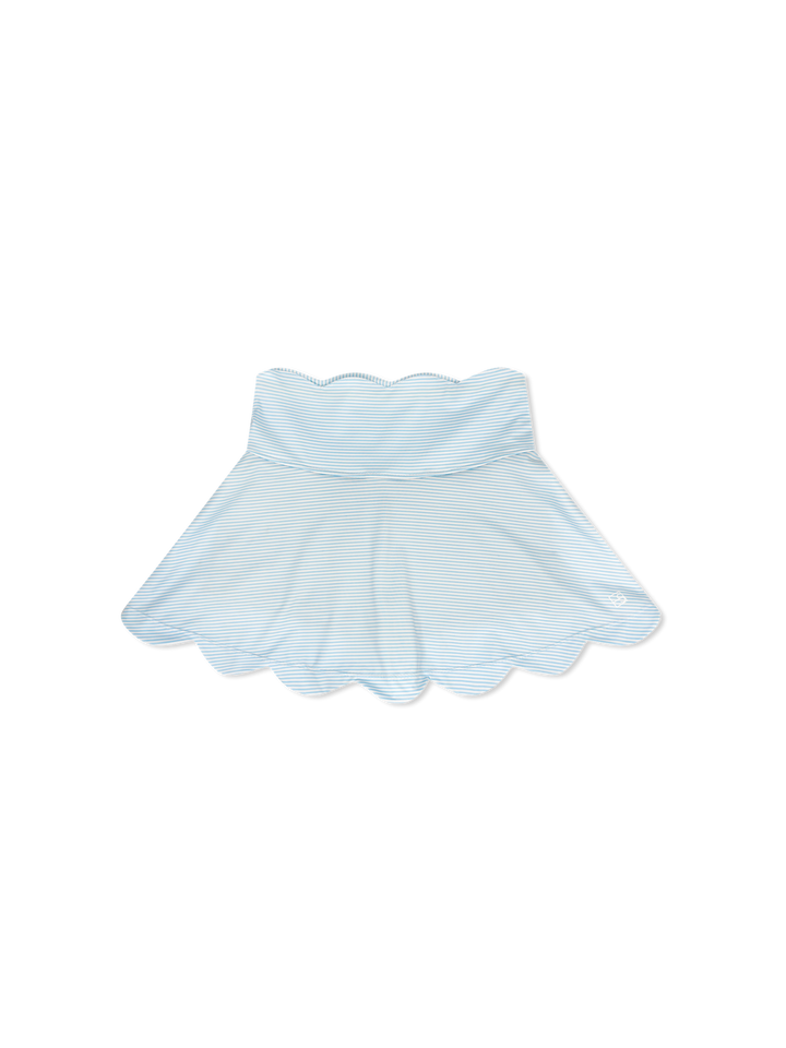 Zoe Scallop Skort - Cotton Candy Blue Ministripe