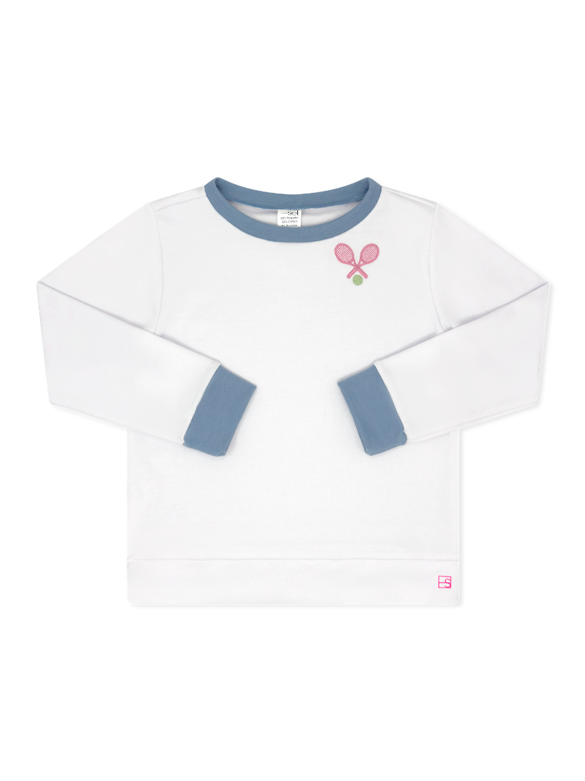 Alex Sweatshirt - Daisy White, Tennis Rackets