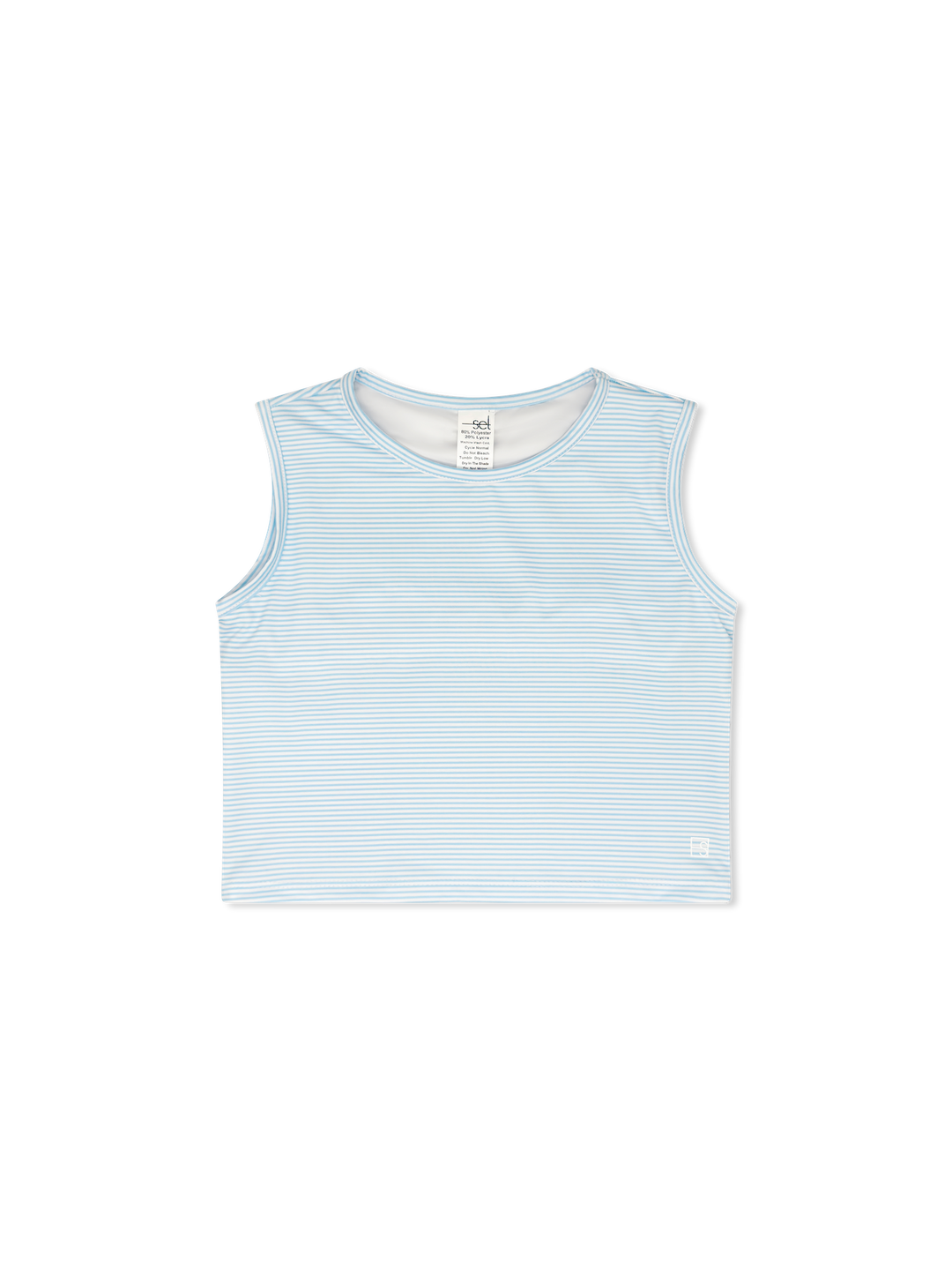Maggie Mid-Rise Tank - Cotton Candy Blue Ministripe