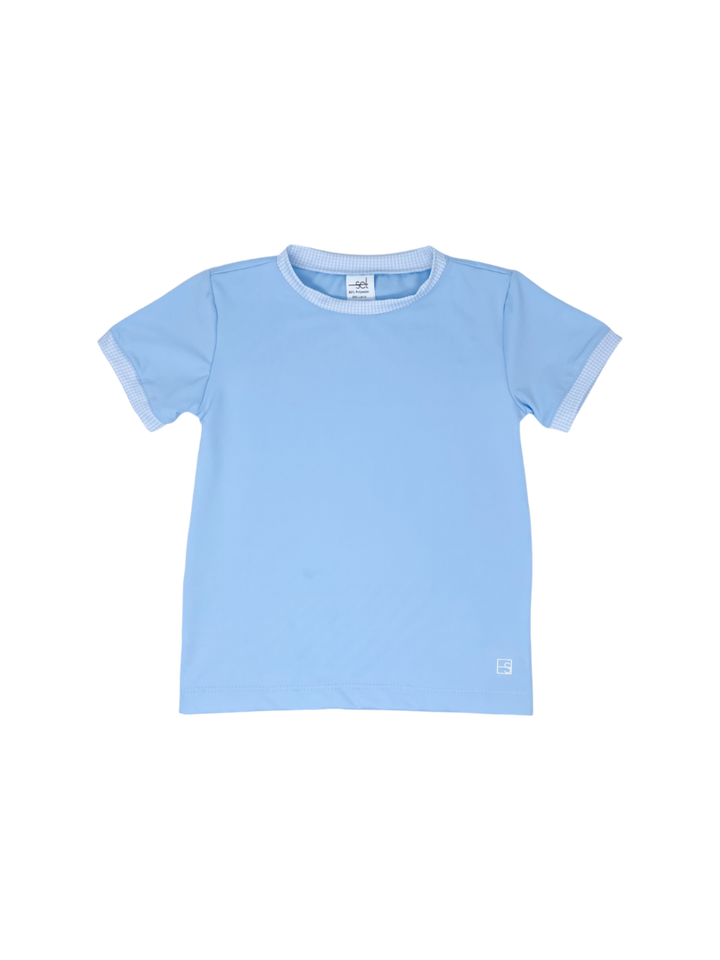 Bradley Basic T -  Cotton Candy Blue, Cotton Candy Blue Minigingham