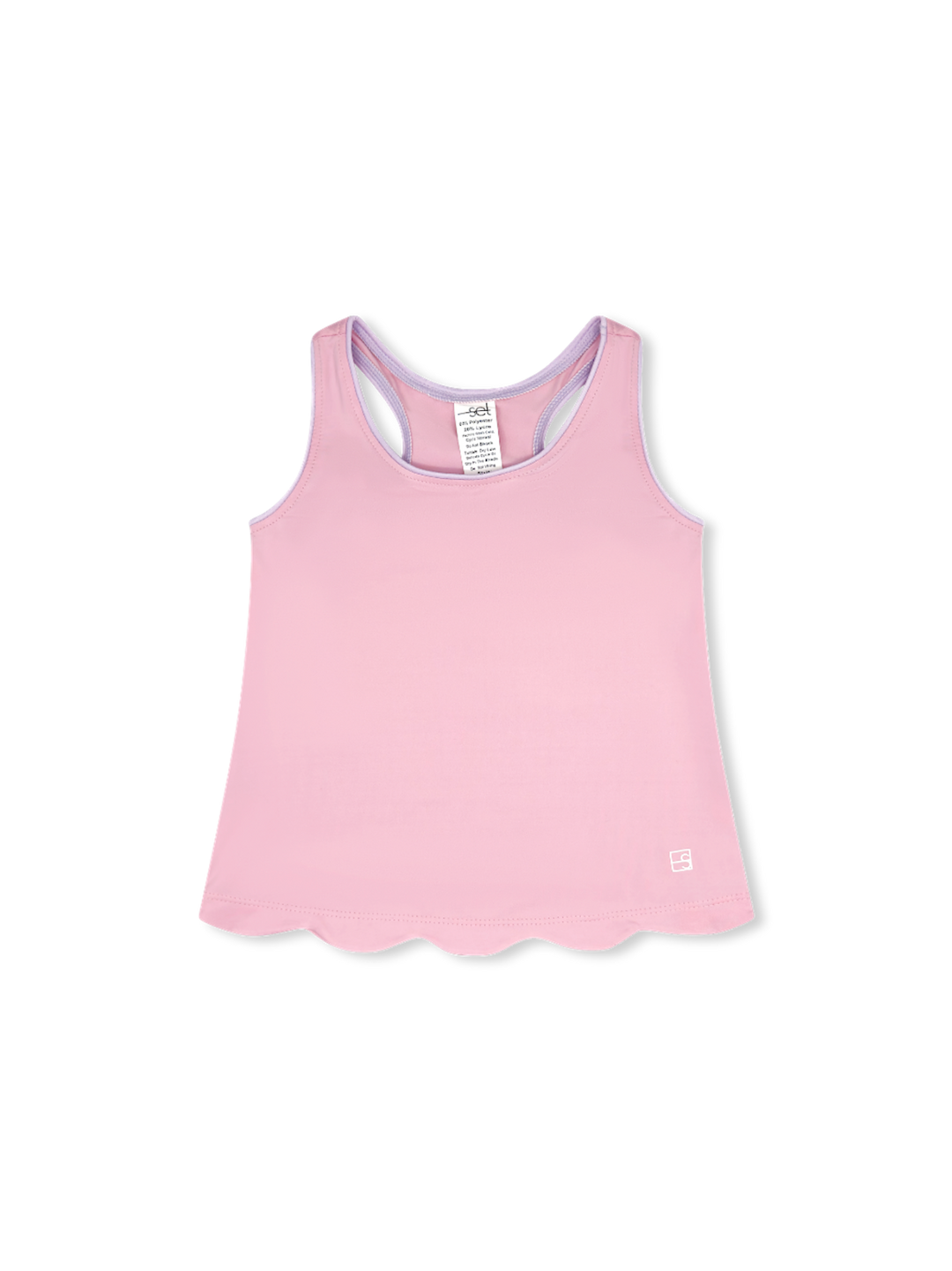 Anna Scallop Tank -  Cotton Candy Pink, Petal Purple