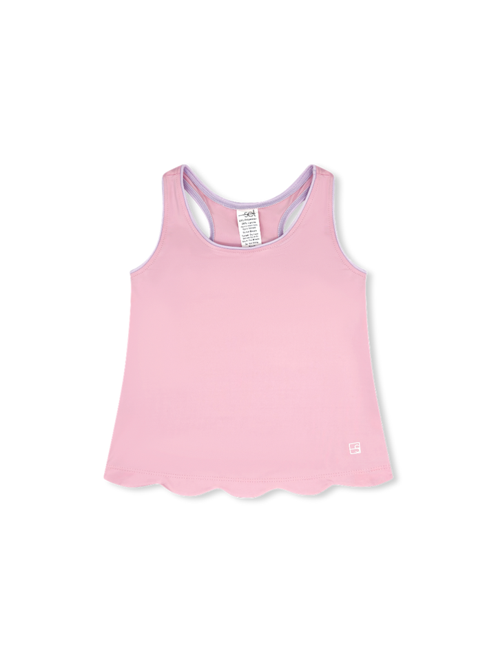 Anna Scallop Tank -  Cotton Candy Pink, Petal Purple
