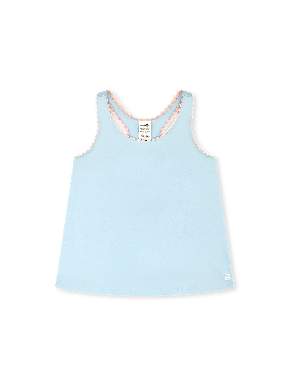 Riley Tank -  Cotton Candy Blue, Cotton Candy Pink Ric Rac