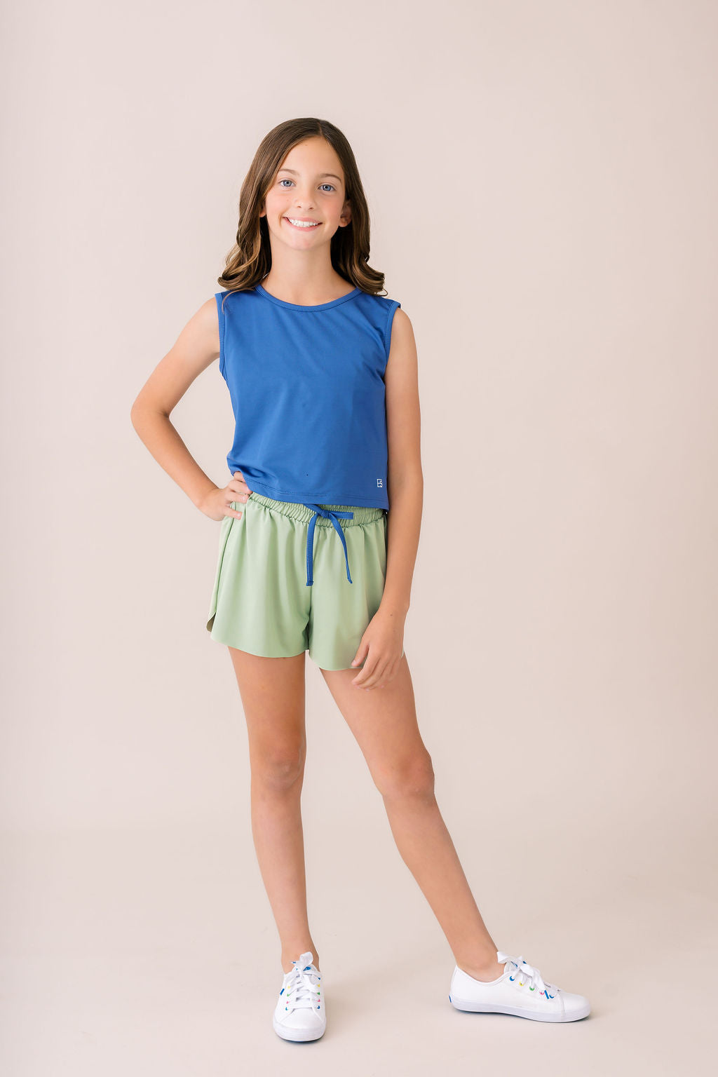 Tatum Short - Pistachio Green, Baton Rouge Blue