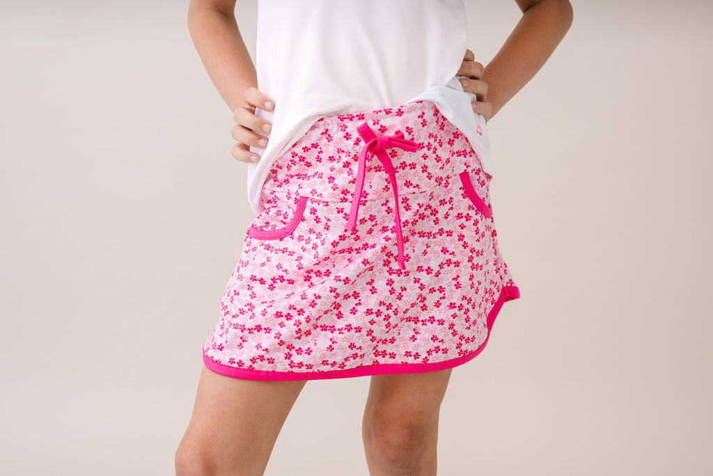 TIffany Skort - Pink Petals, Totally Turquoise