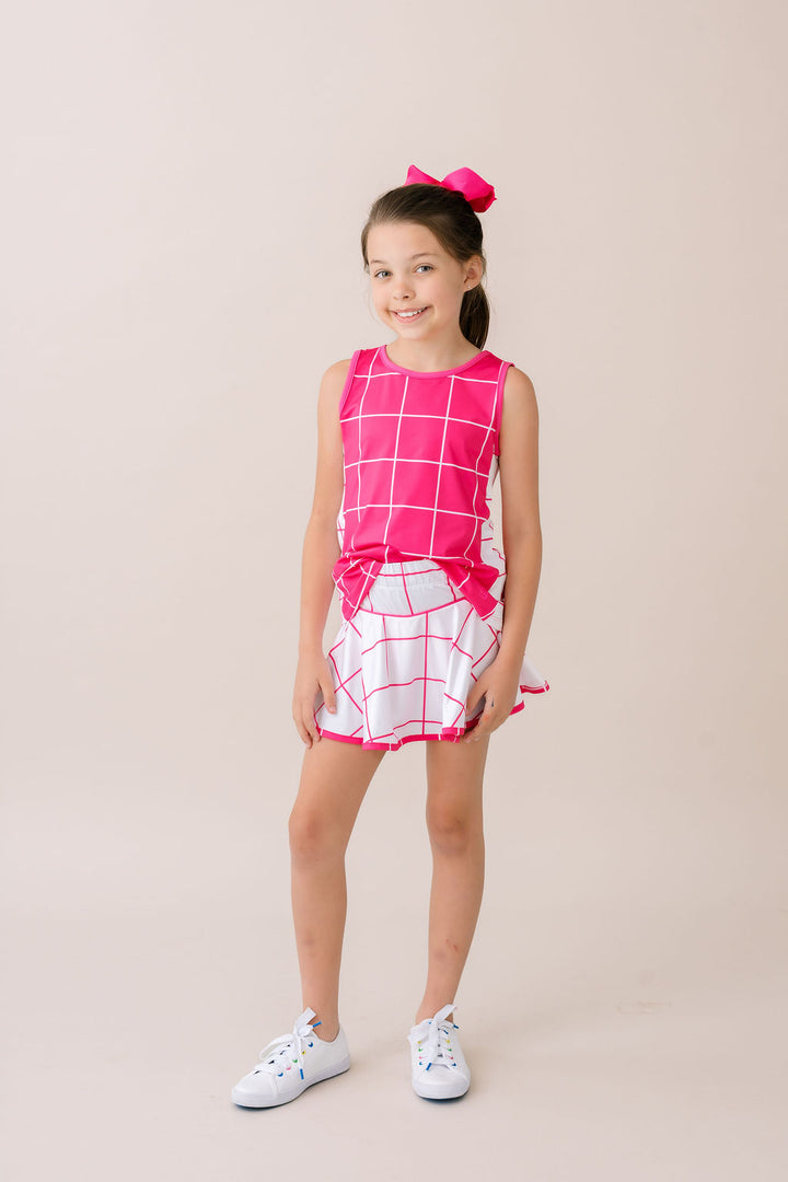 Nicole Tank - Power Pink Windowpane