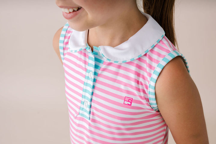 Darla Drop Waist - Flamingo Pink, Totally Turquoise