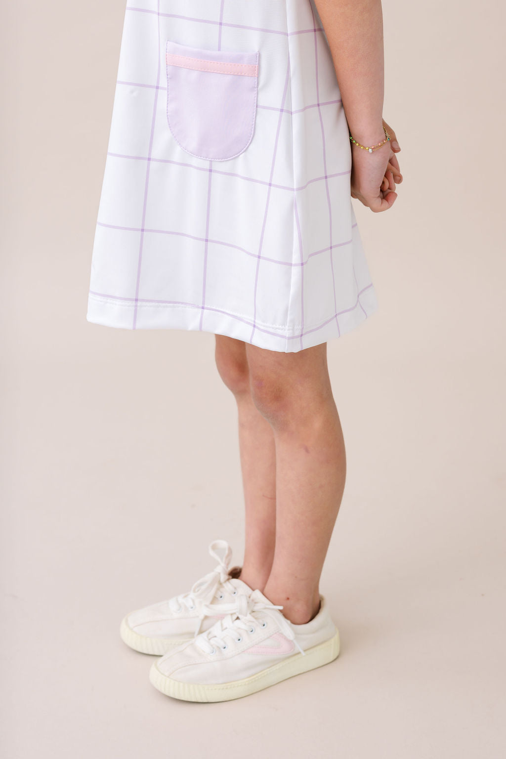 Serena Dress - Petal Purple Windowpane, Cotton Candy Pink