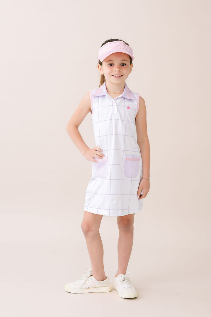 Serena Dress - Petal Purple Windowpane, Cotton Candy Pink