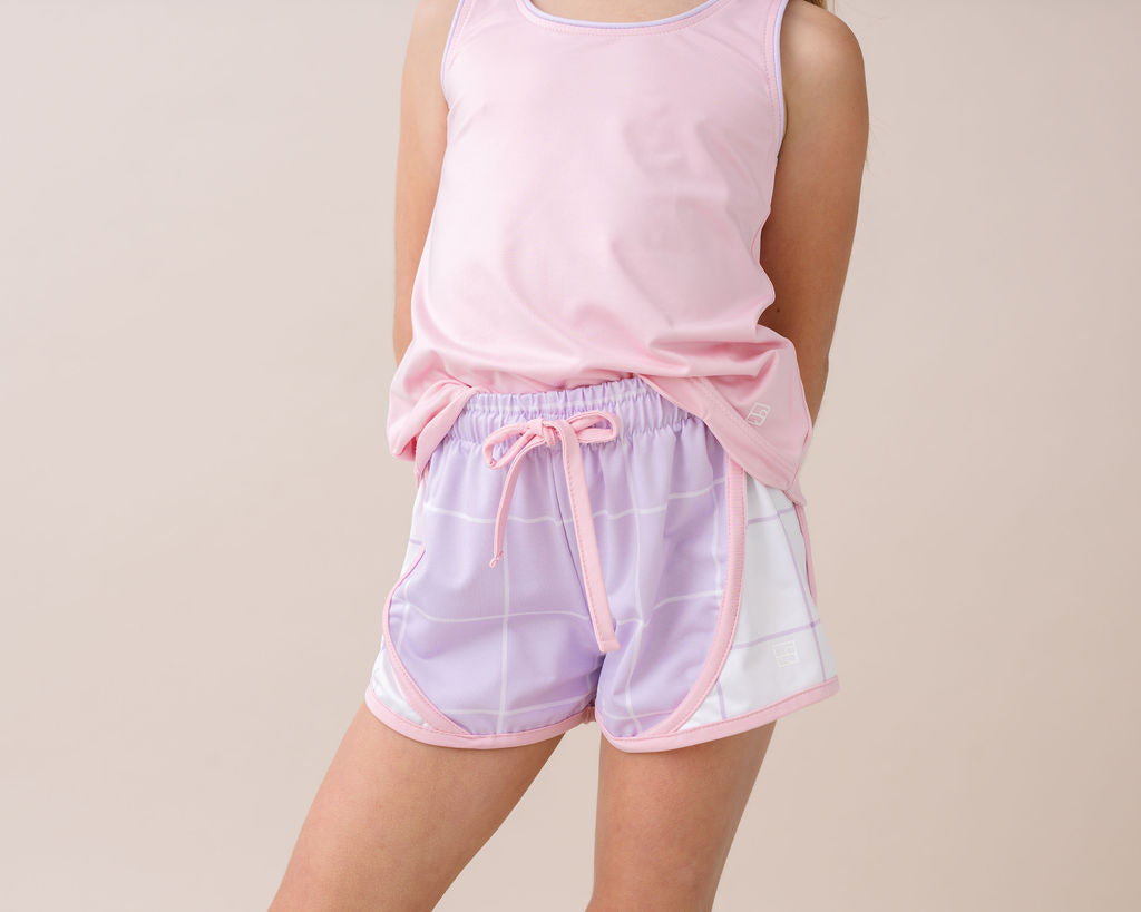 Elise Short - Petal Purple Windowpane