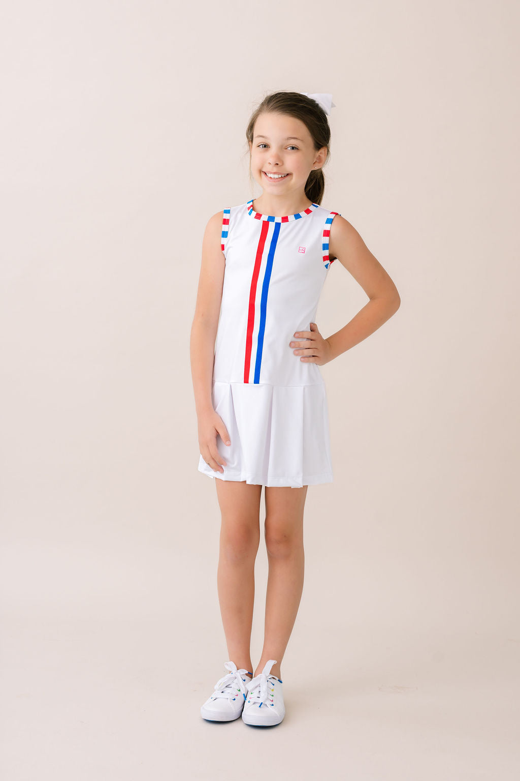 Renea Dress - Pure Coconut, Resort Royal, Richmond Red