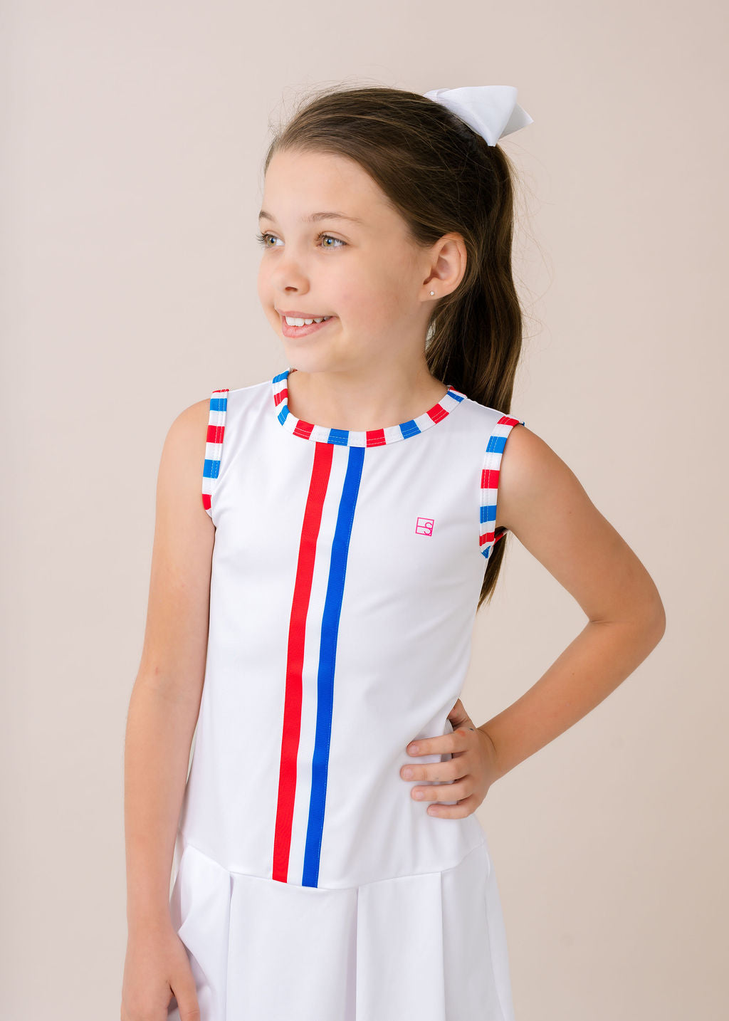 Renea Dress - Pure Coconut, Resort Royal, Richmond Red