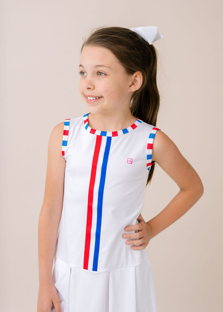 Renea Dress - Pure Coconut, Resort Royal, Richmond Red