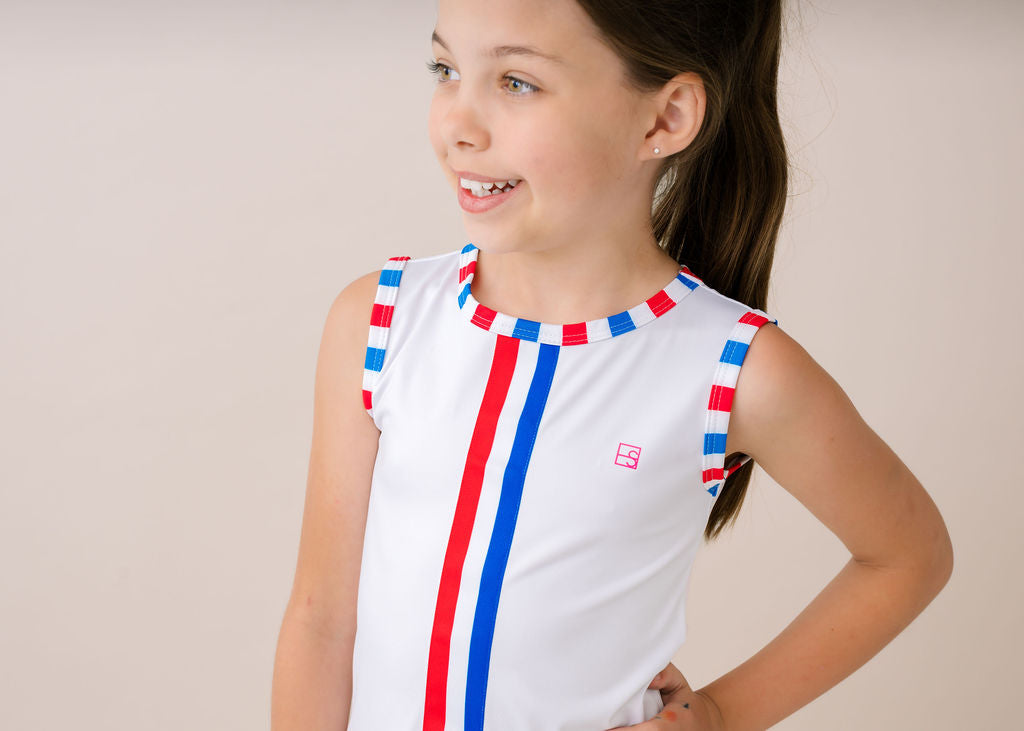 Renea Dress - Pure Coconut, Resort Royal, Richmond Red