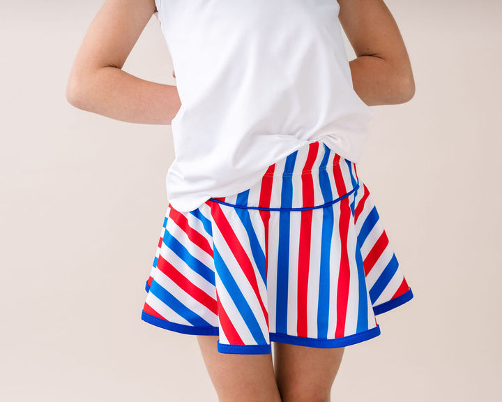 Quinn Skort - Bold, Brave, Blue