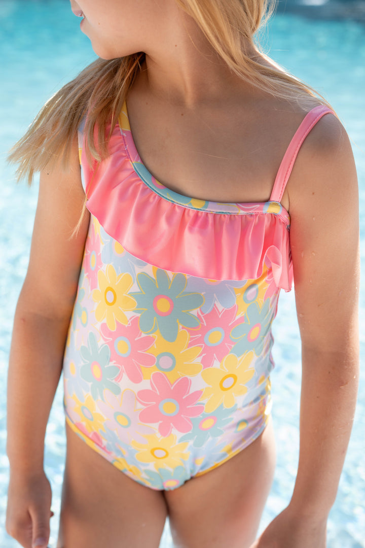 Sunny Swimsuit - Bloomtastic, Flamingo Pink
