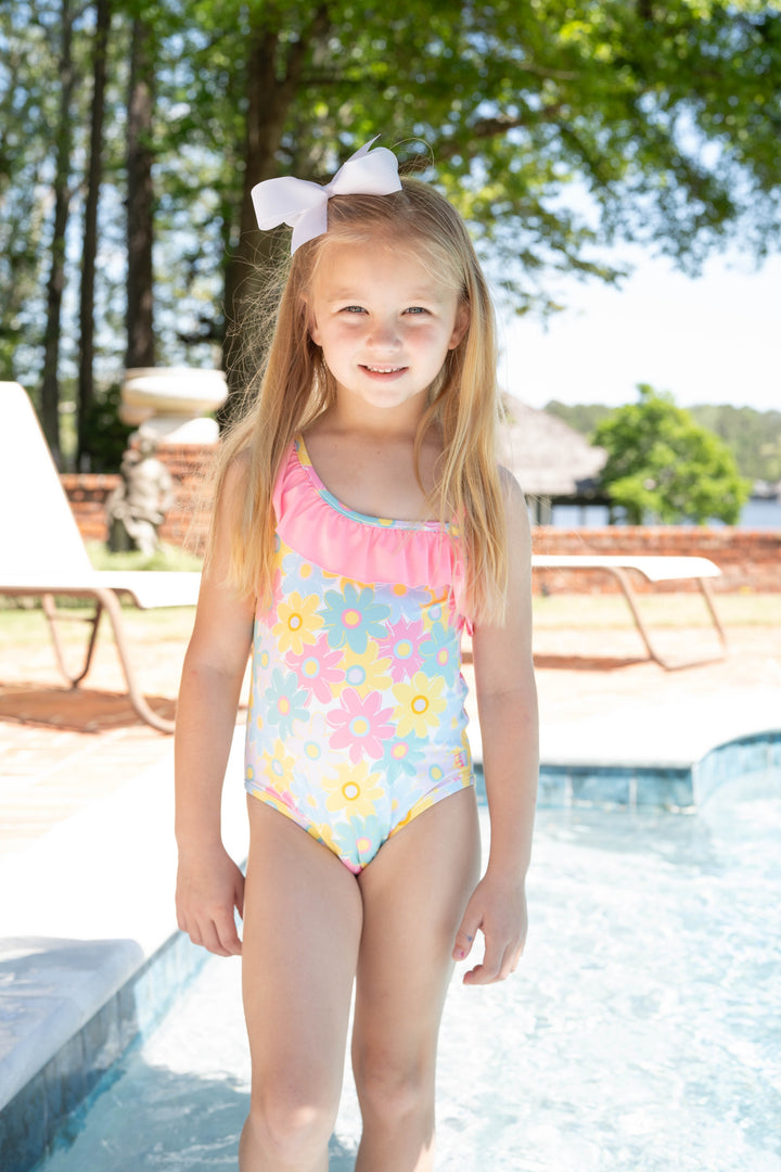 Sunny Swimsuit - Bloomtastic, Flamingo Pink