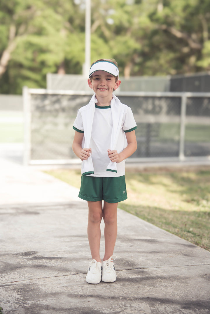 Bradley Basic Tee -  Pure Coconut, Augusta Green