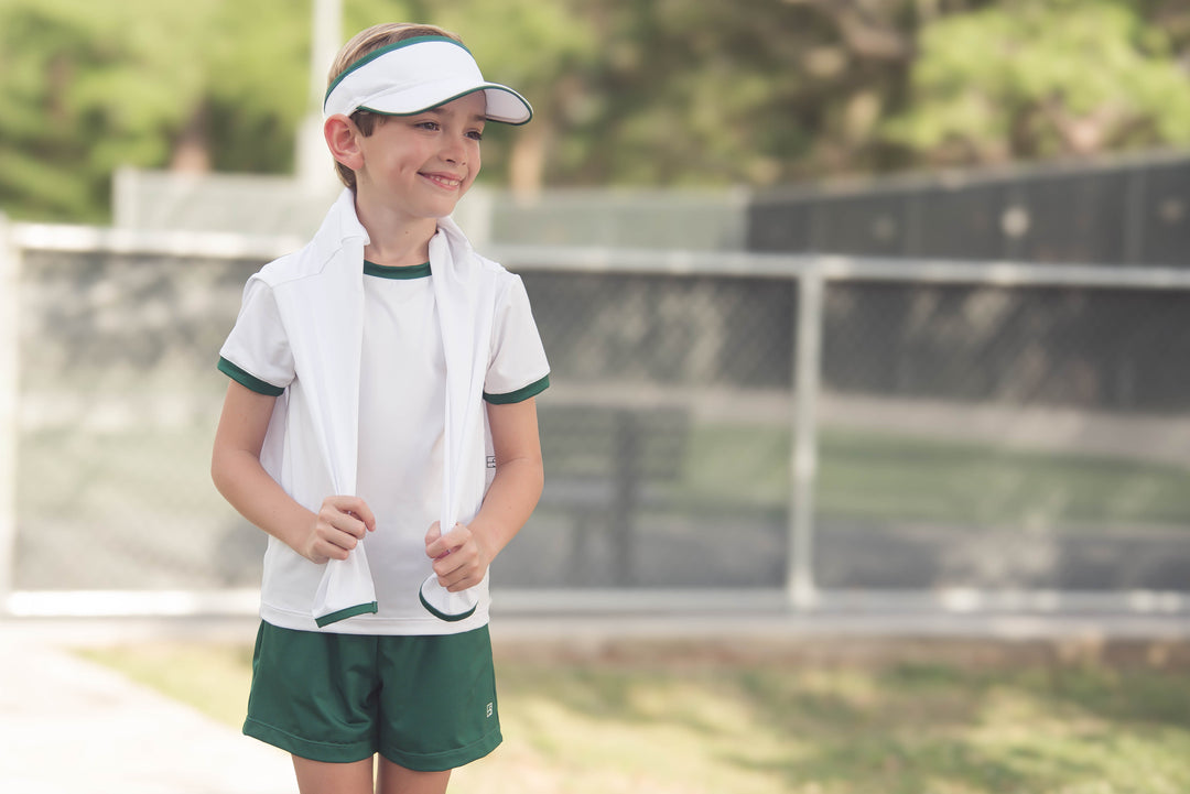 Bradley Basic Tee -  Pure Coconut, Augusta Green