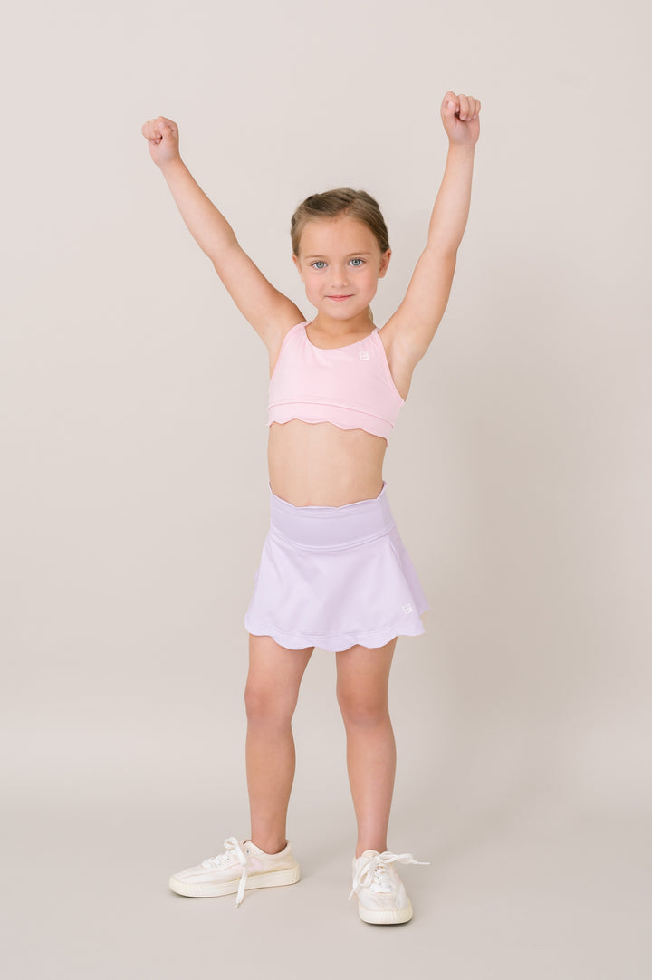 Becca Scallop Sports Bra -  Cotton Candy Pink