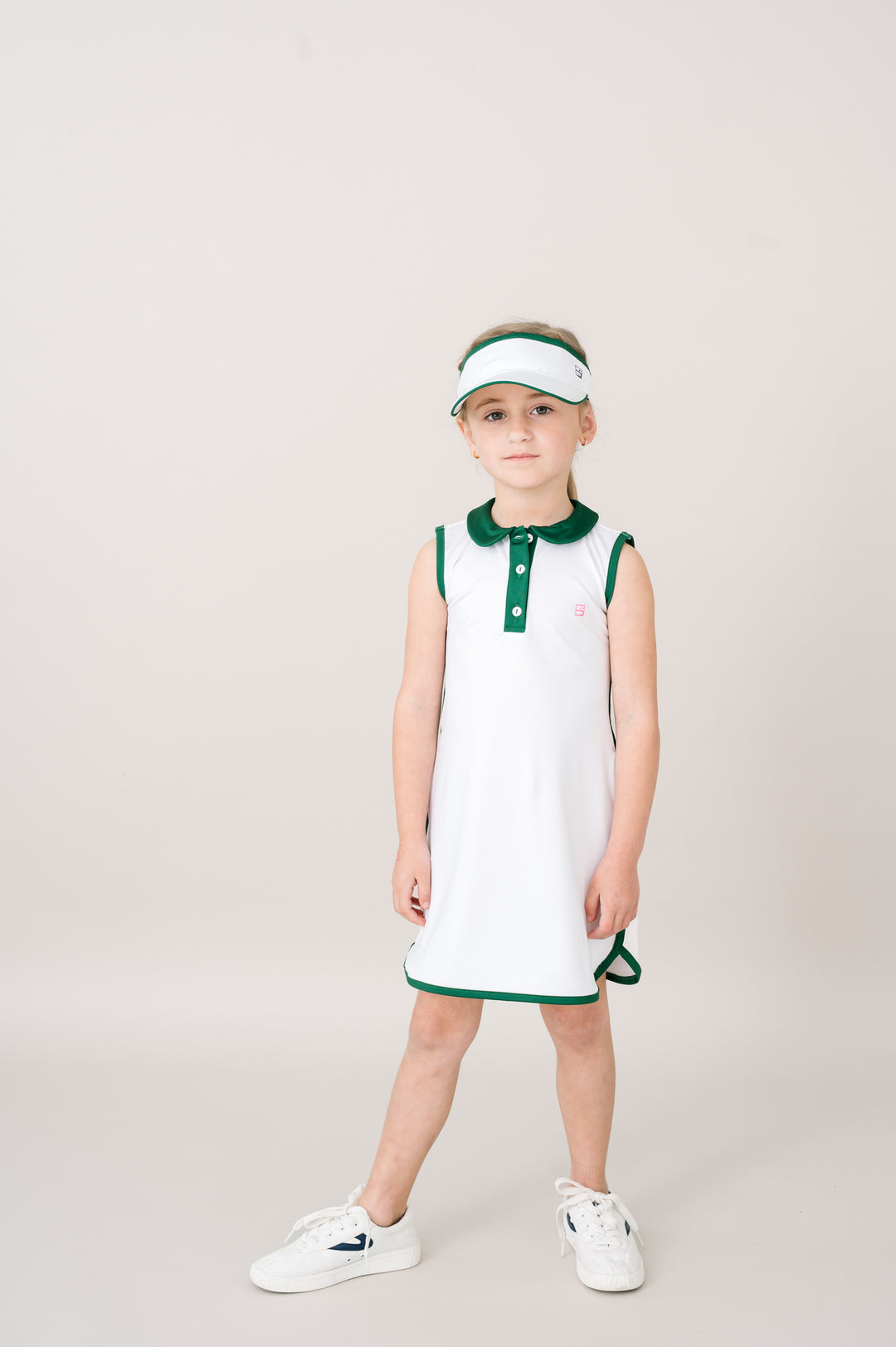 Presley Dress -  Pure Coconut and  Augusta Green