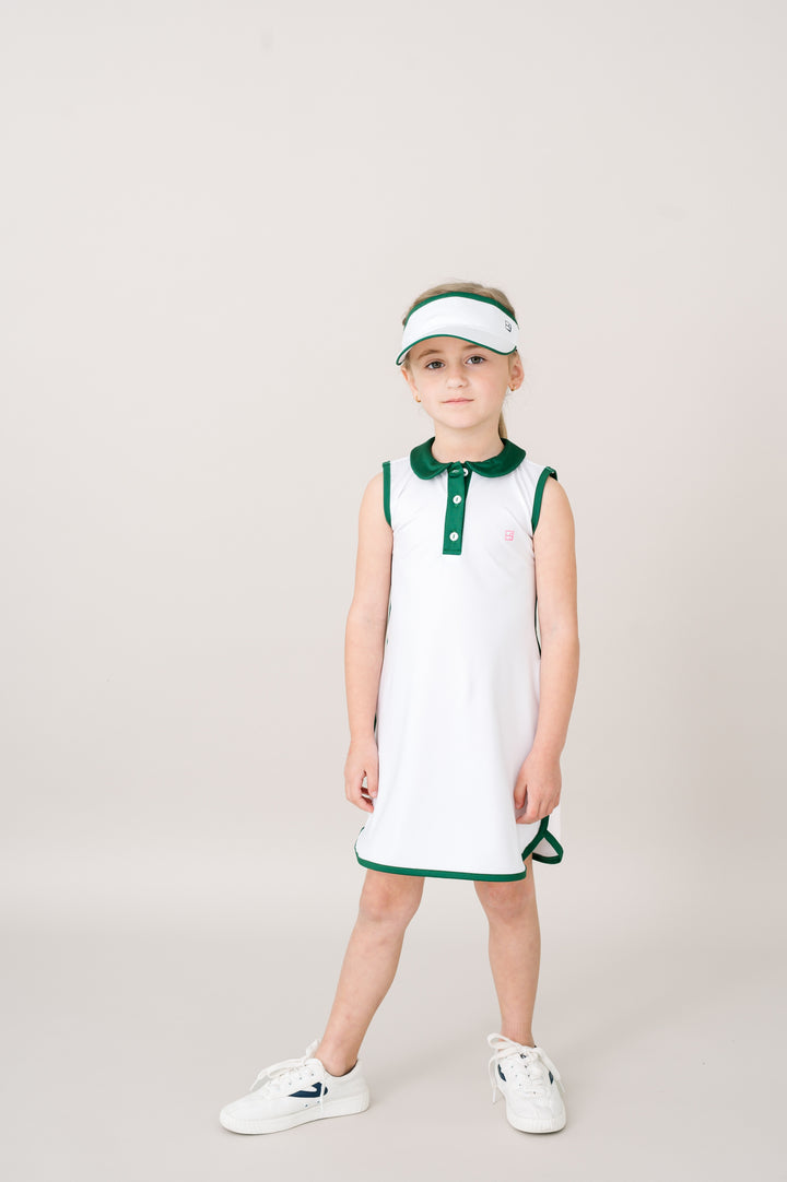 Presley Dress -  Pure Coconut and  Augusta Green