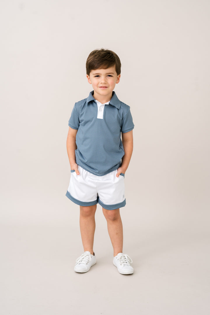 Graham Short -  Pure Coconut, Nantucket Navy Minigingham