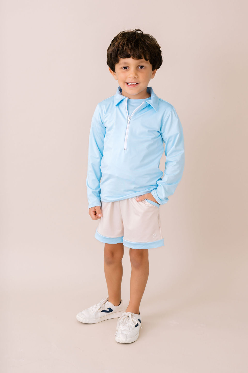 Graham Short -  Sandstone Khaki, Cotton Candy Blue
