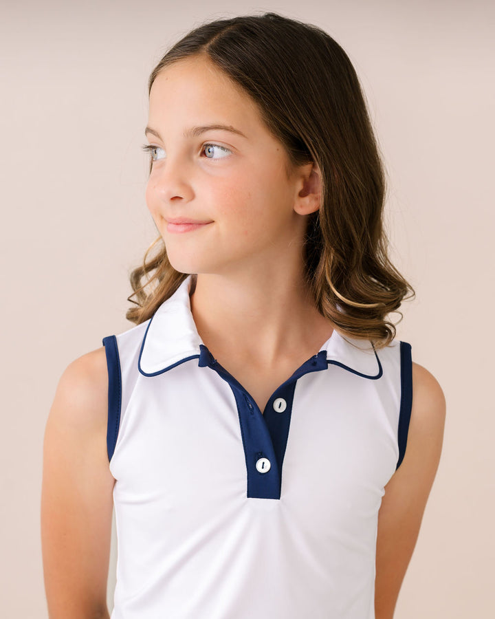 Gabby Tank -  Pure Coconut, Nantucket Navy