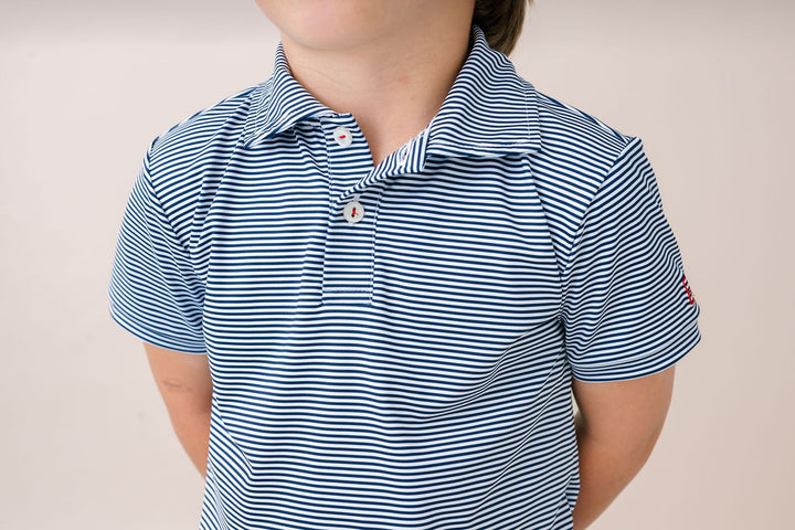 Parker Polo -  Nantucket Navy Ministripe