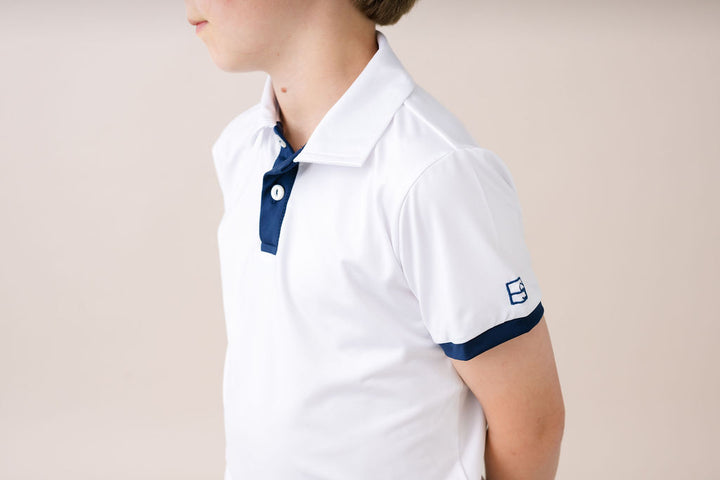 Parker Polo -  Pure Coconut, Nantucket Navy