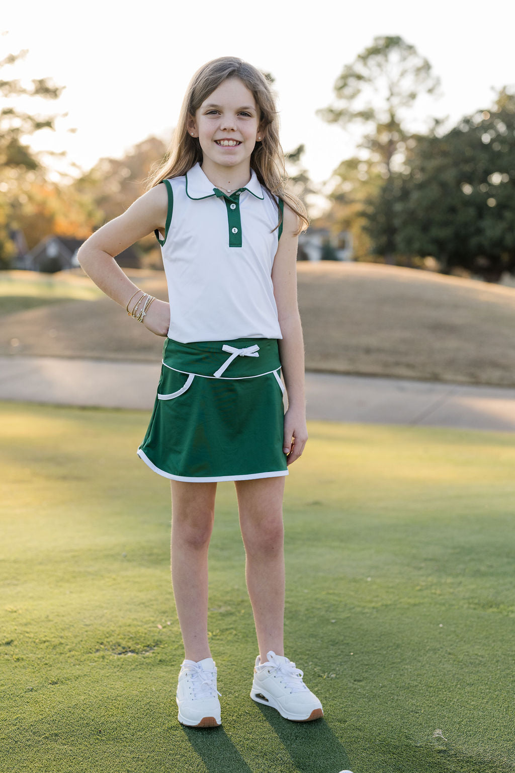 Tiffany Tennis Skort -  Augusta Green, Pure Coconut