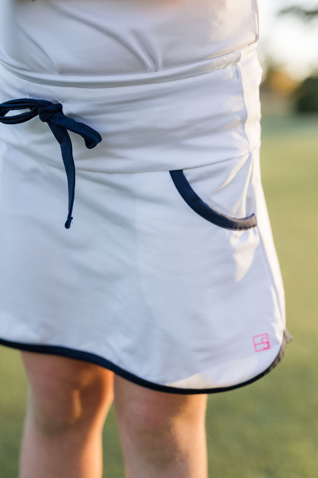 Tiffany Tennis Skort -  Pure Coconut, Nantucket Navy