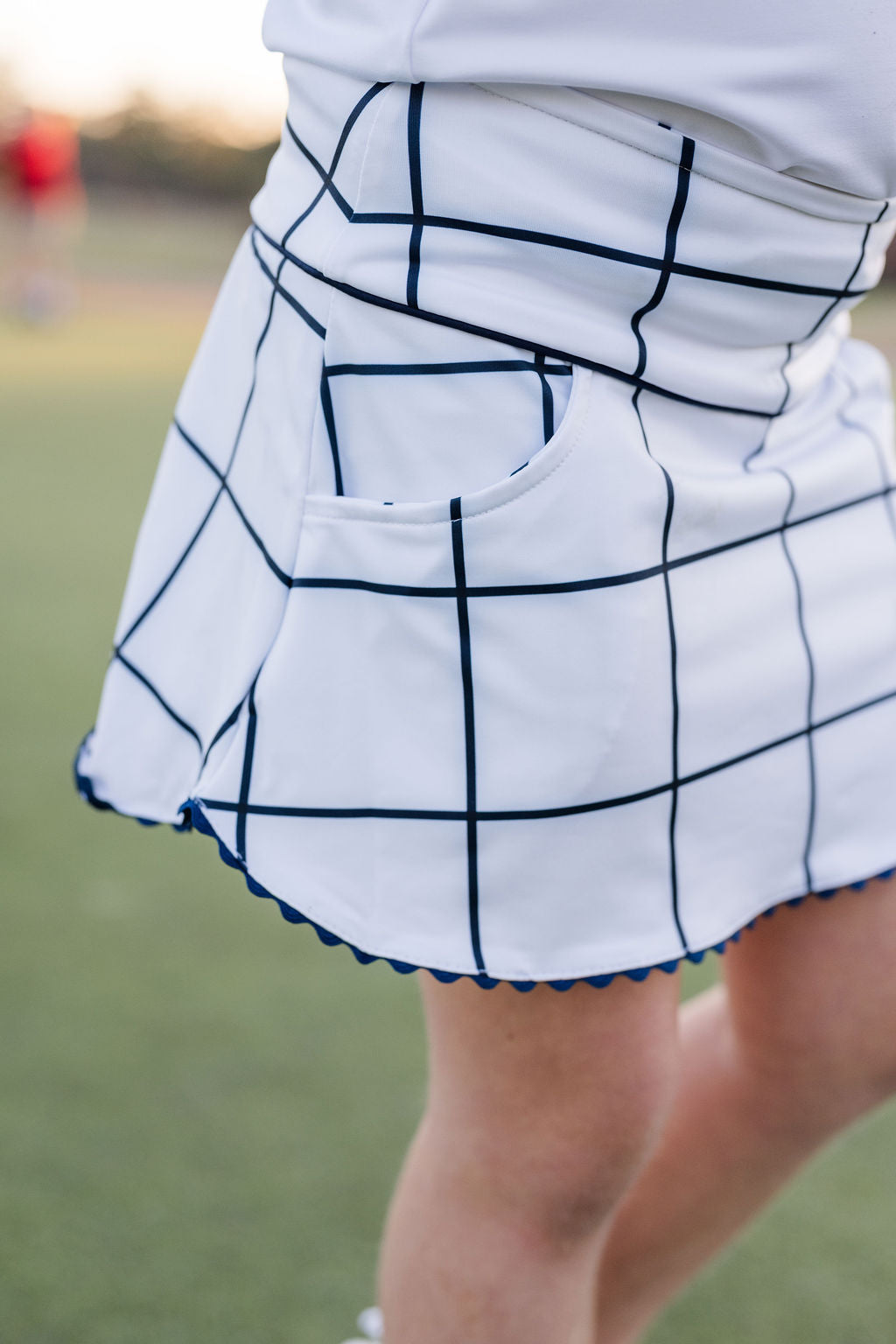 Teagan Tennis Skort -  Pure Coconut, Nantucket Navy Willington Windowpane