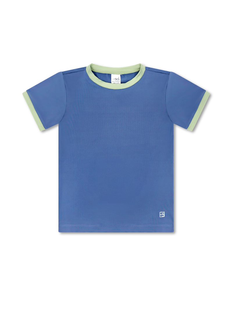 Bradley Basic Tee -  Baton Rouge Blue and Pistachio Green
