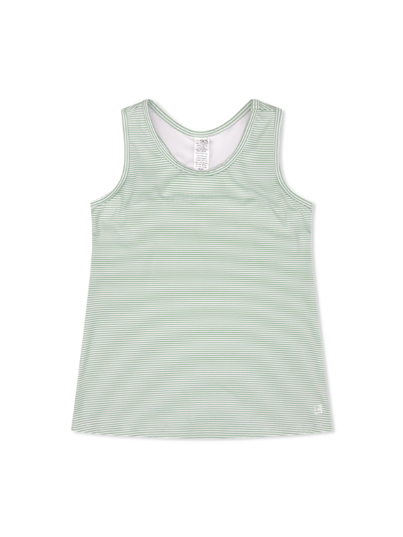 Rory Razorback Tank - Pistachio Green Ministripe