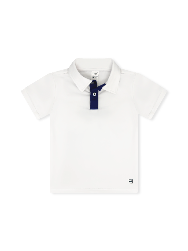 Parker Polo -  Pure Coconut, Nantucket Navy